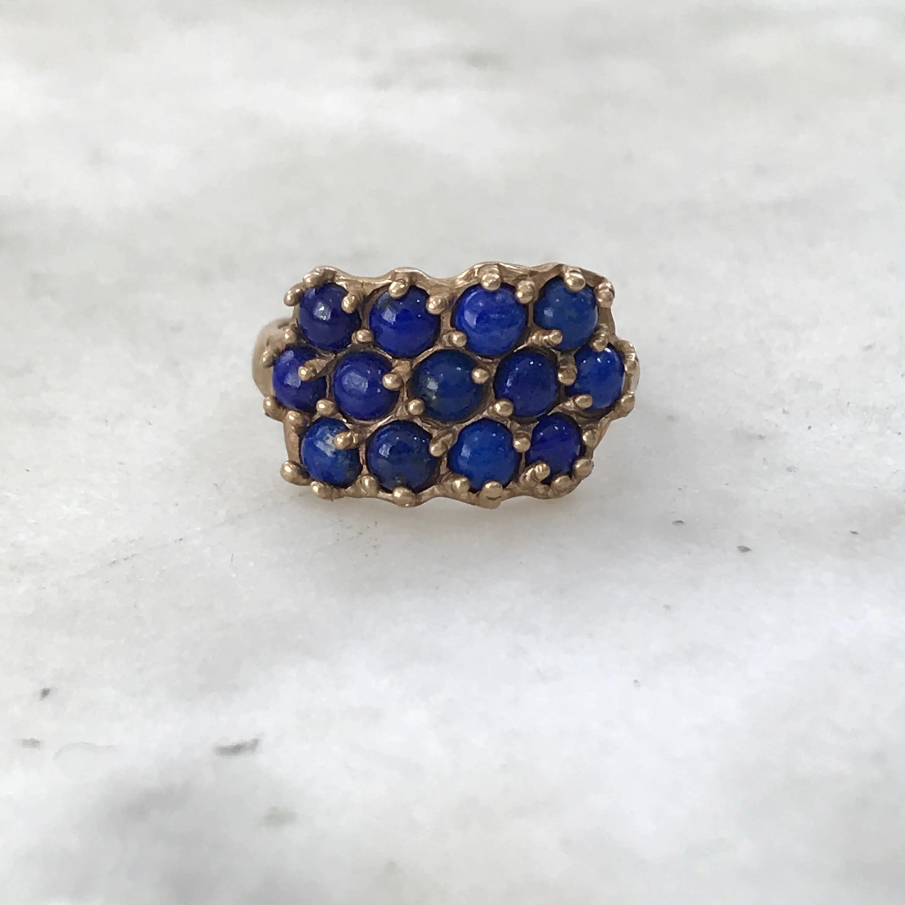 13 STONE LAPIS RING