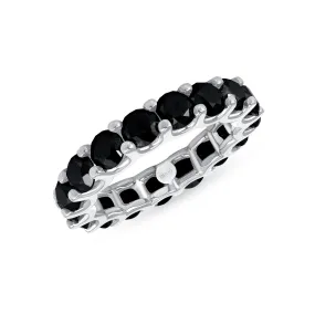 14K Gold Black Diamond Eternity U-Prong Band