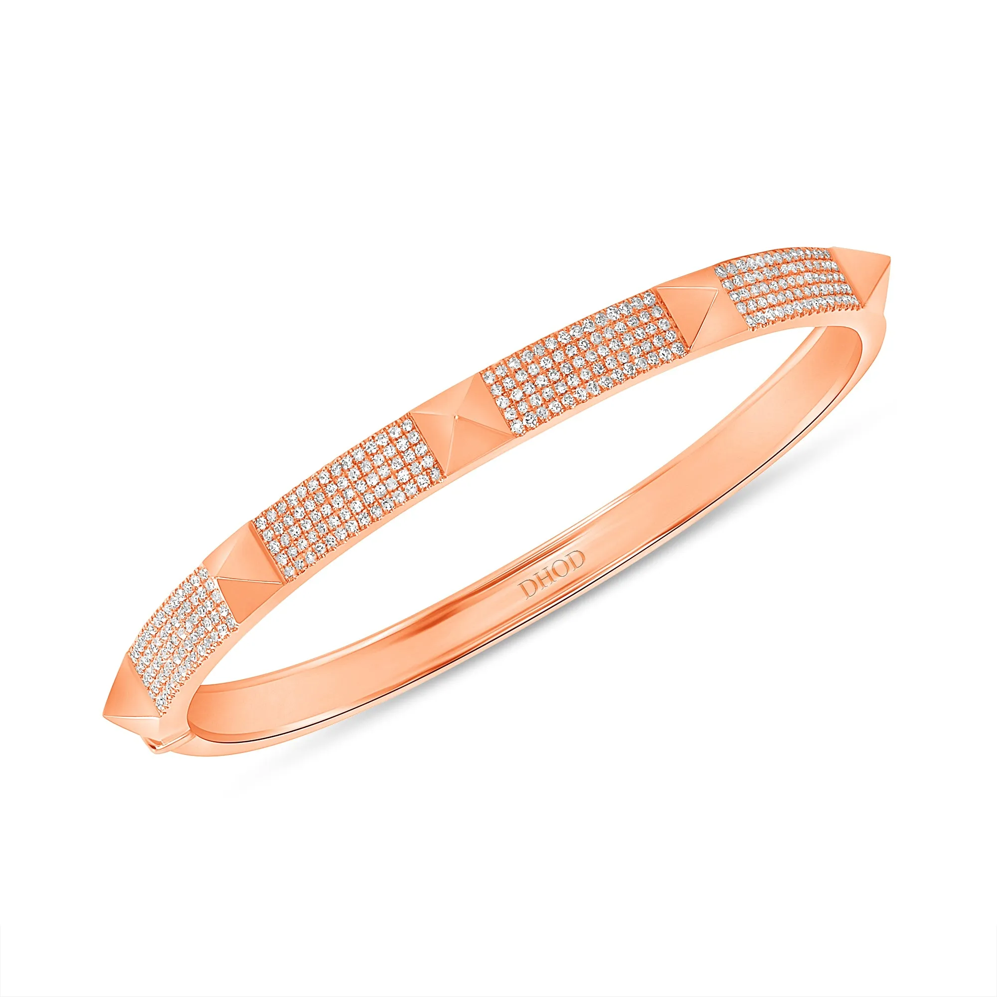 14K Gold Spiked Diamond Bangle