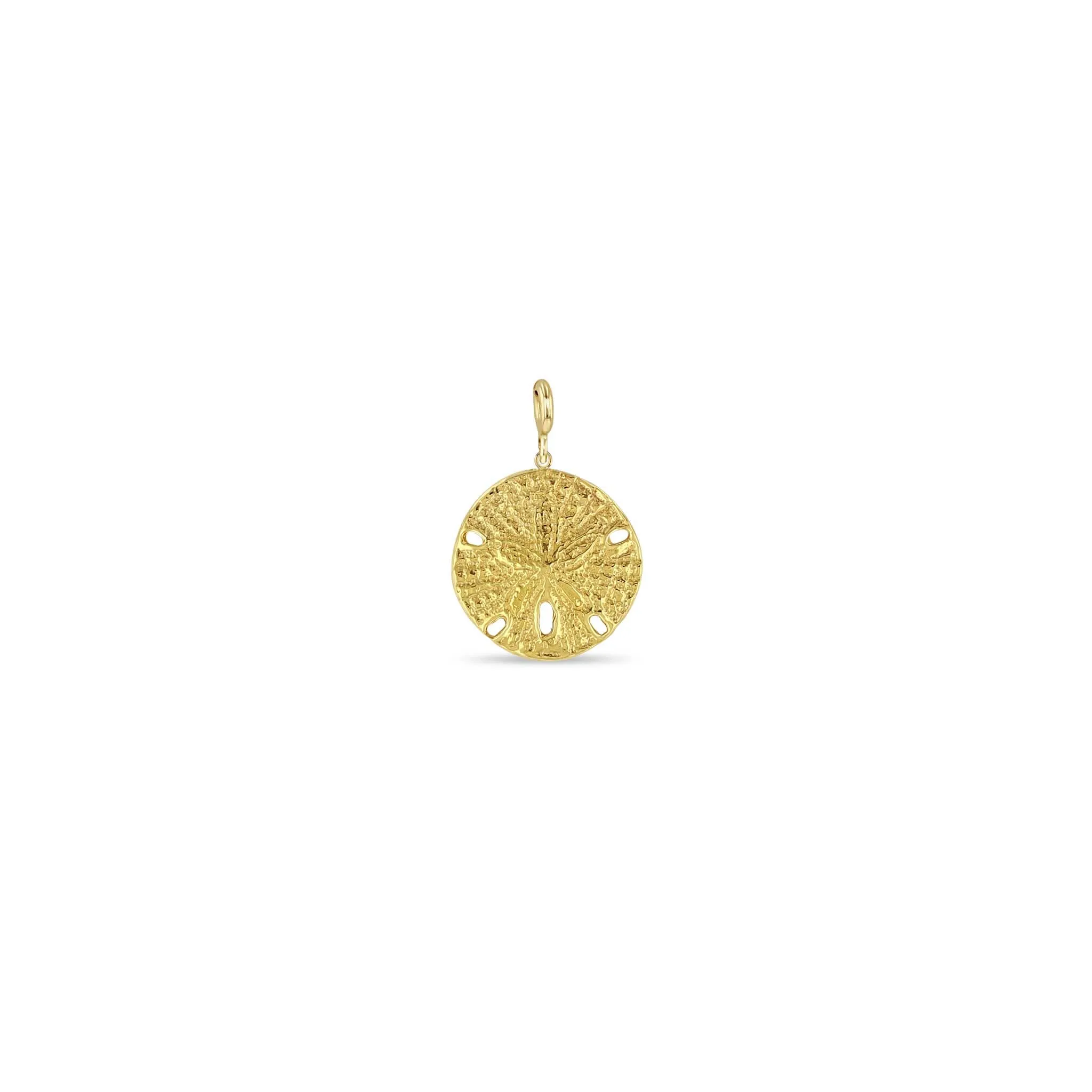 14k Single Sand Dollar Charm Pendant