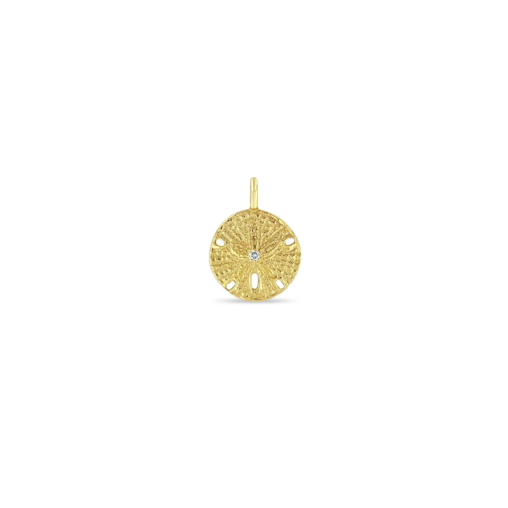 14k Single Sand Dollar Charm Pendant