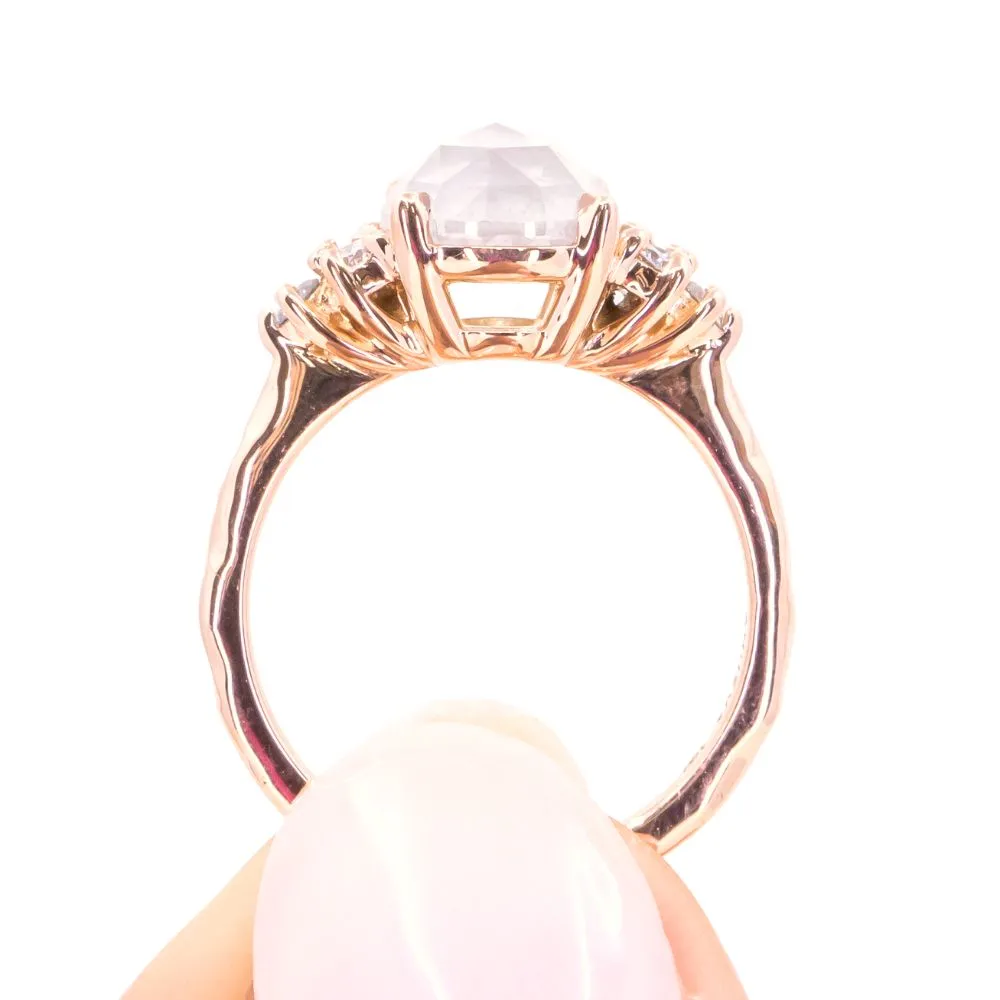 2.44ct White Rosecut Diamond Cluster ring in 18k Rose Gold