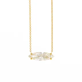 5.27 Carat Marquise Diamond Pendant Necklace in 18K Yellow Gold GIA Certified