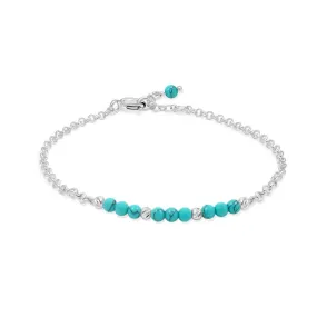 925 Silver Turquoise Bracelet - December Birthstone Gift