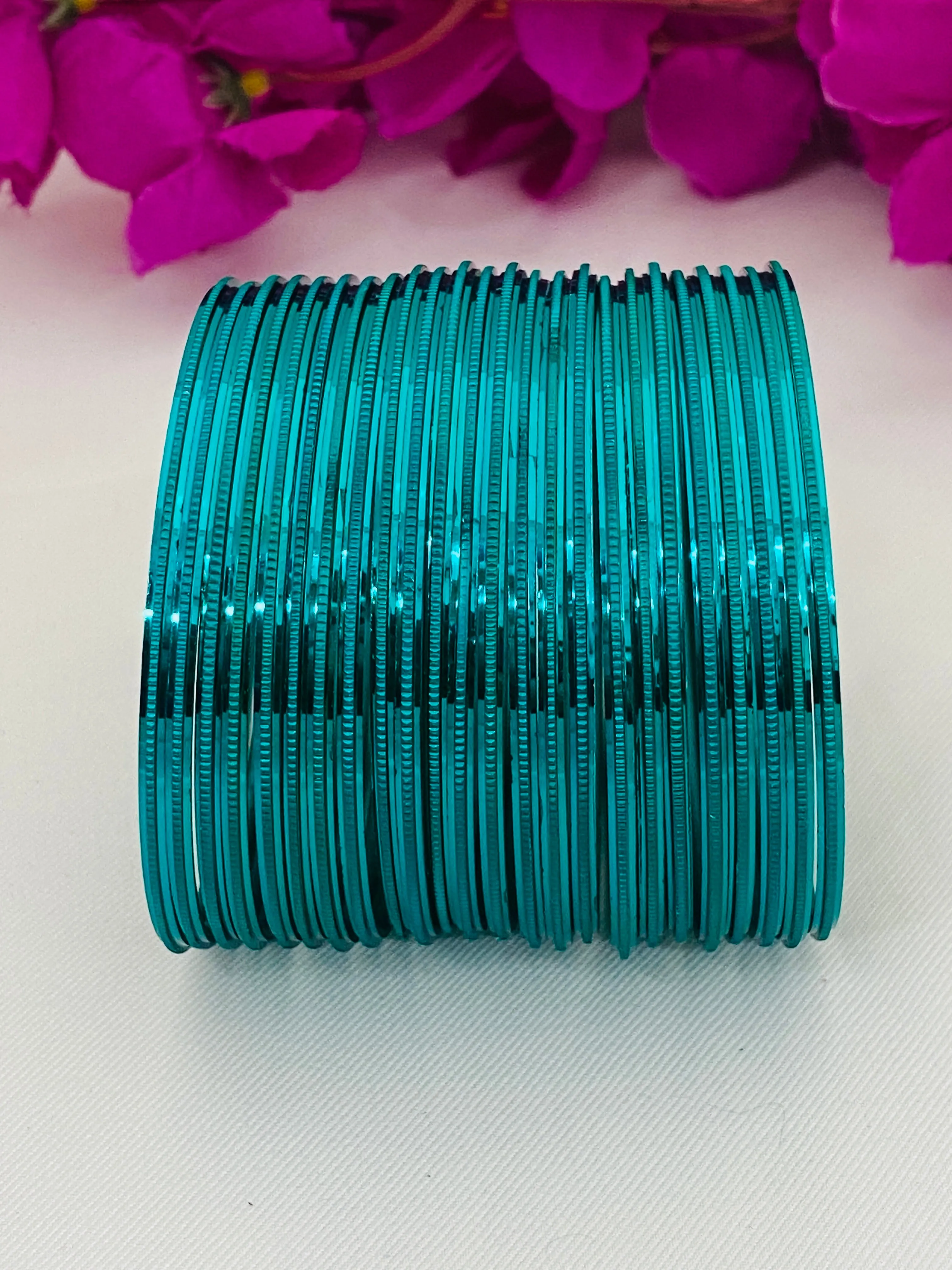 Alluring Fancy Metal Bangle With Green Color