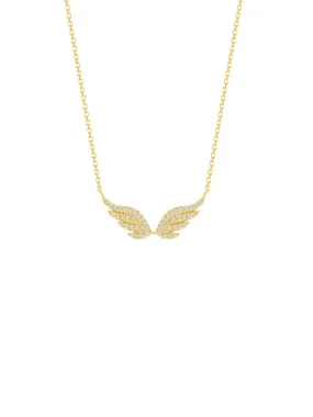 Angel Wing Diamond Necklace 14K