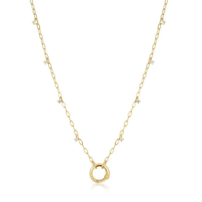 Ania Haie Gold Shimmer Chain Charm Connector Necklace