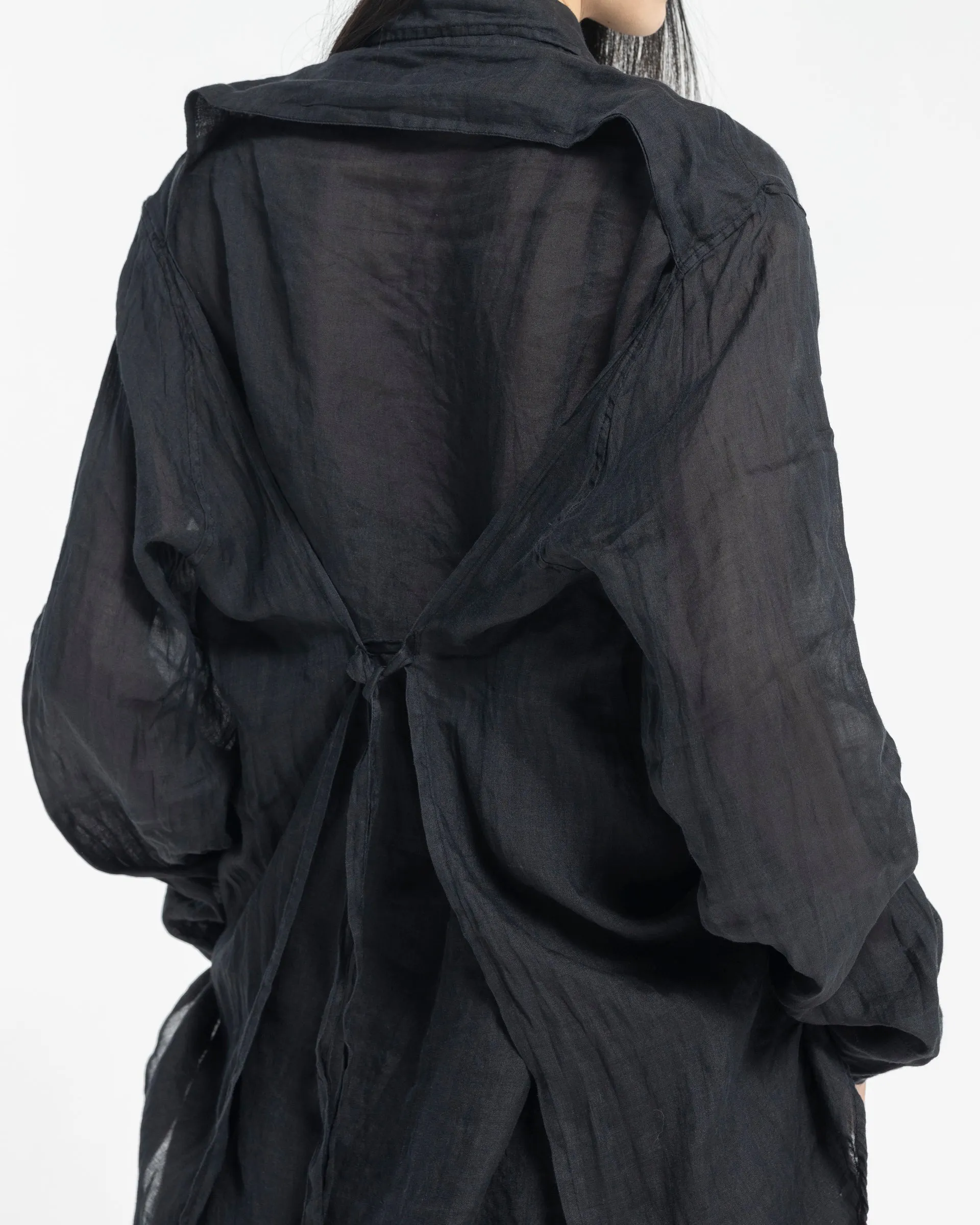 Backless Liner Shirt in Black Gauze