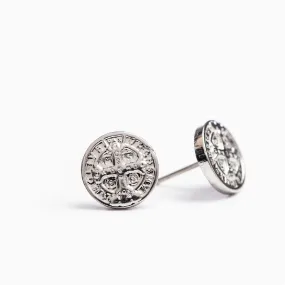 Benedictine Stud Earrings- Gold of Silver