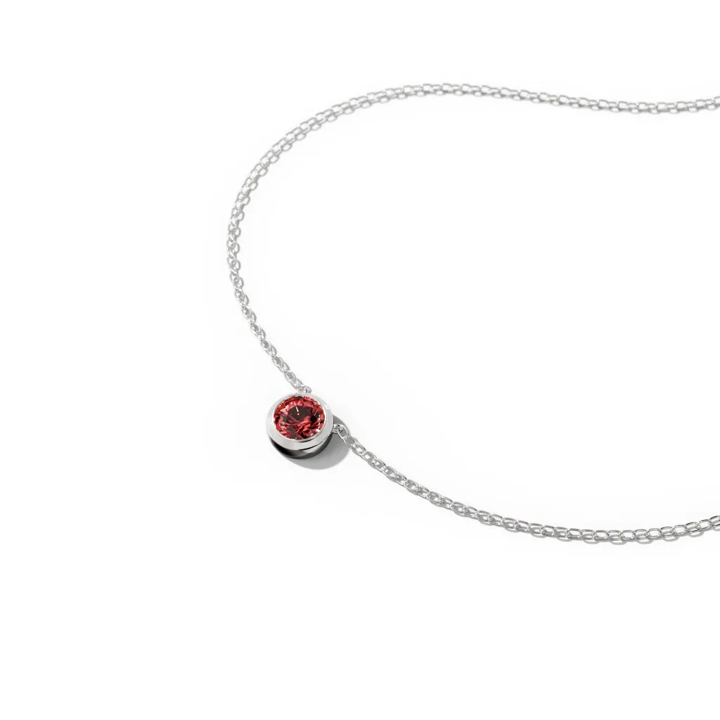 Bezel Birthstone Necklace