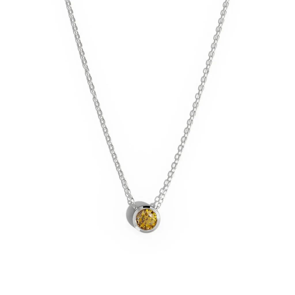 Bezel Birthstone Necklace