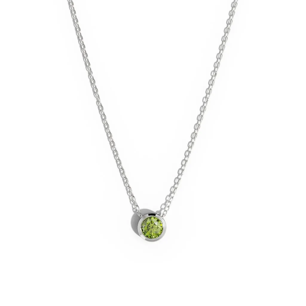 Bezel Birthstone Necklace