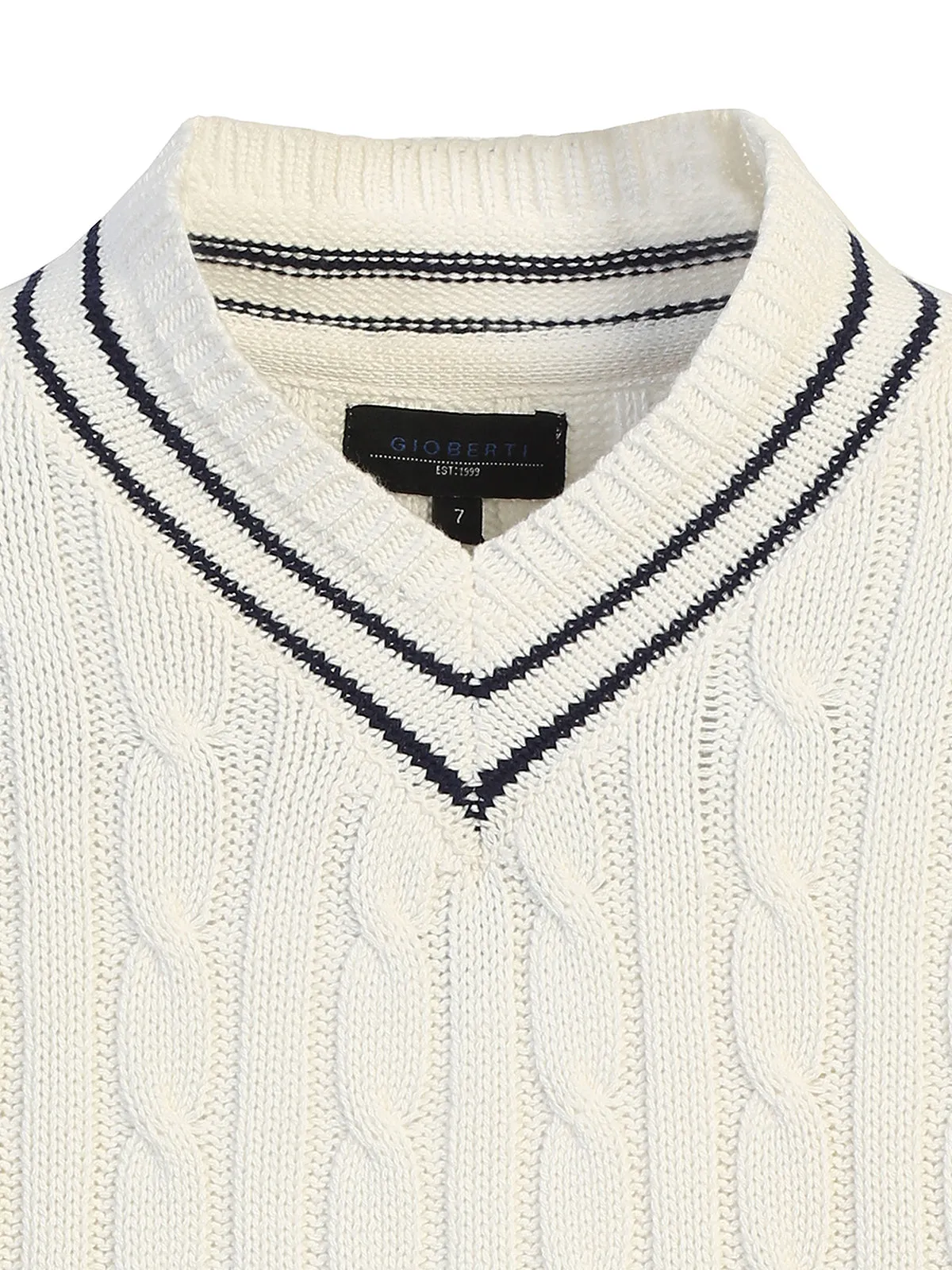 Boy's V-Neck Cable Knit Sweater