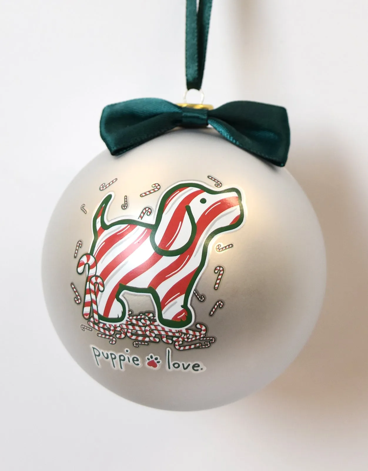 CANDY CANE PUP ORNAMENT