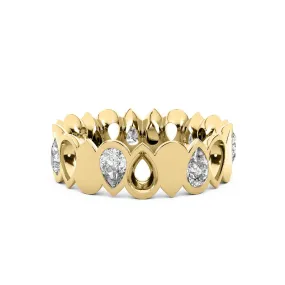 Chorost & Co. Private Collection 14K Yellow Gold 1.00ct Diamond Pear Shapes Eternity Band