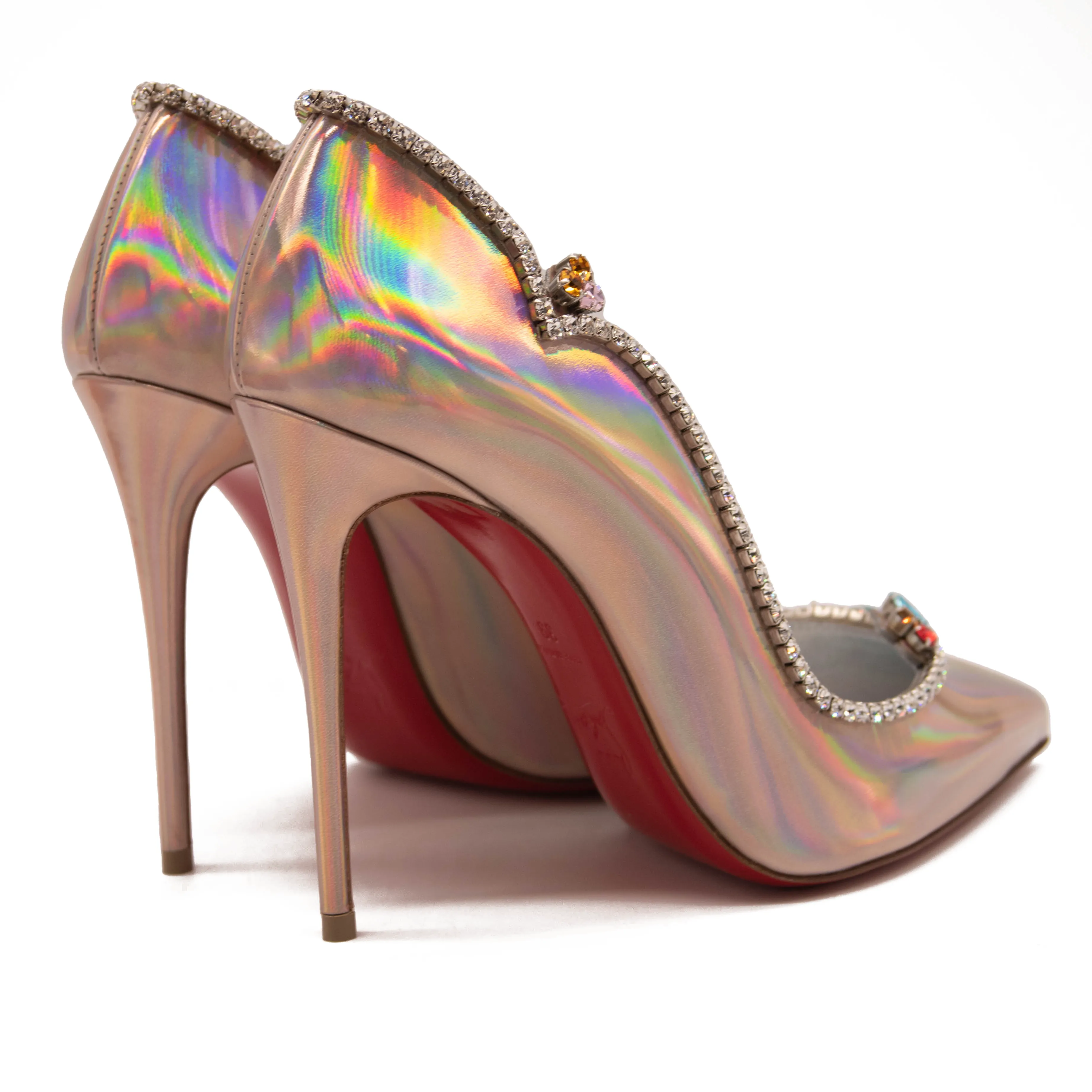 Christian Louboutin Chick Queen Pointed Toe Pump Wood Rose 38 EU