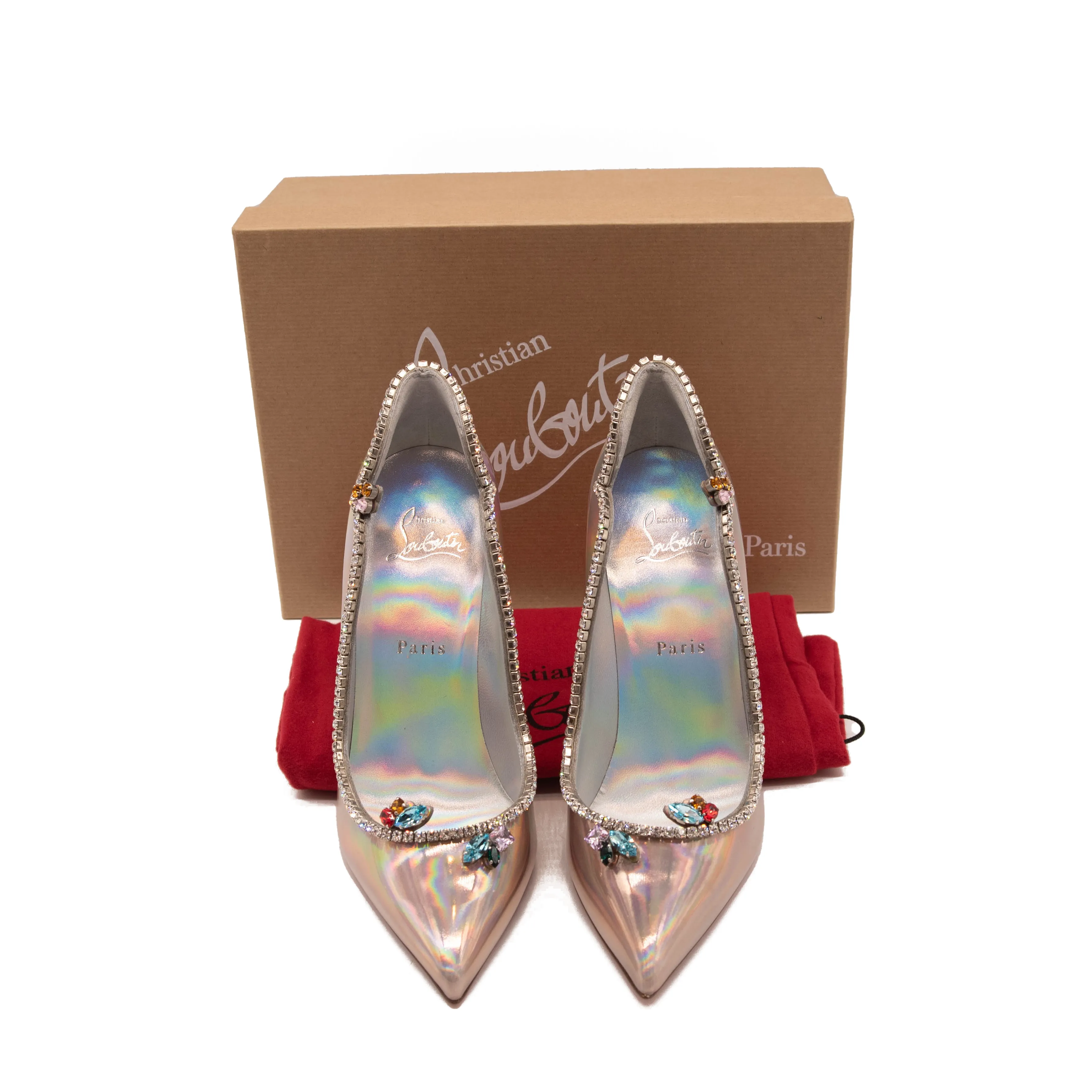 Christian Louboutin Chick Queen Pointed Toe Pump Wood Rose 38 EU