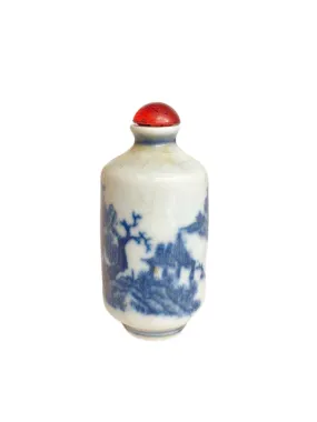 Crazed Blue & White Snuff Bottle, No Spoon