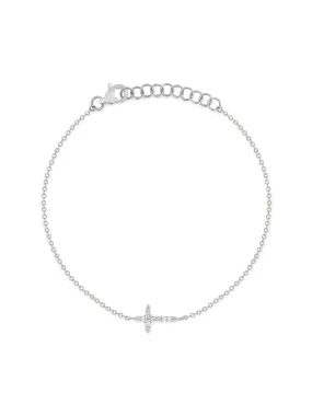 Diamond Cross Bracelet 14K