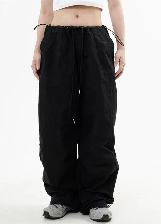 Drawstring Parachute Style Pants