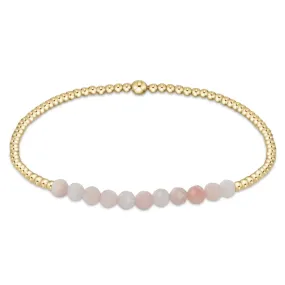 enewton: Gold Bliss 2mm Bead Bracelet - Pink Opal