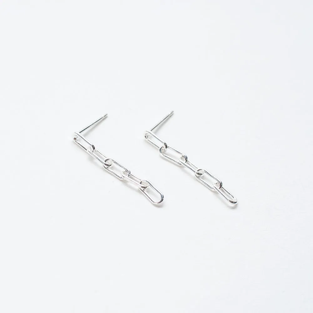 Extra Small Silver Five Chain Link Studs