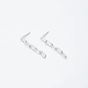 Extra Small Silver Five Chain Link Studs