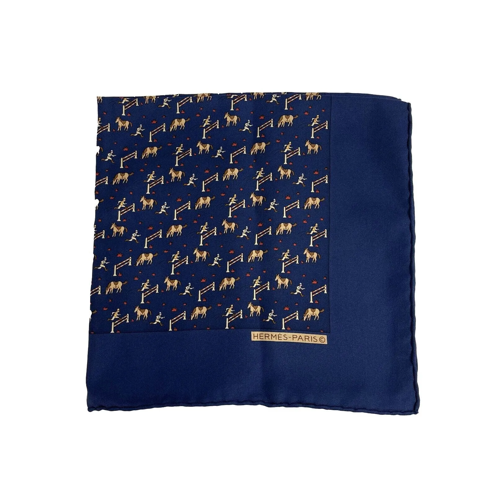 Ferragamo - Excellent - Paisley Oriental Floral Giraffe Deer Scarf - Blue - OS