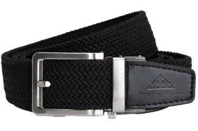 FoH Braided Black Stamped Tip, 1 3/8 Strap, Golf Belt