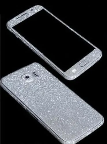 Glitter Phone Stickers Skin iphone 5 5s 6 6s Samsung S6 S7 Edge Bling Full Cover