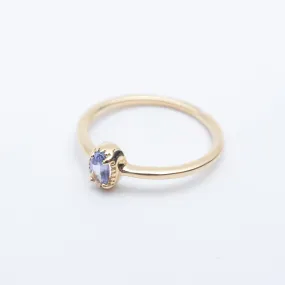 Gold Vermeil Oval Milgrain Edge Tanzanite Ring