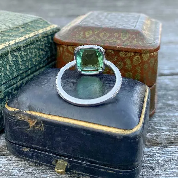 Green Tourmaline & Diamond Ring