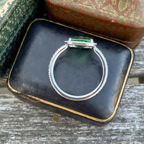 Green Tourmaline & Diamond Ring