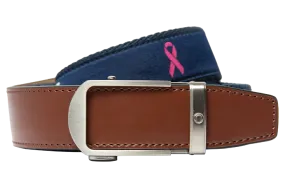 Hampton Navy Pink Ribbon, 1 3/8 Strap, Golf Ribbon Belt