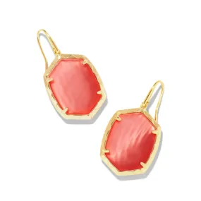 Kendra Scott Daphne Drop Earrings In Coral Pink Mother Of Pearl