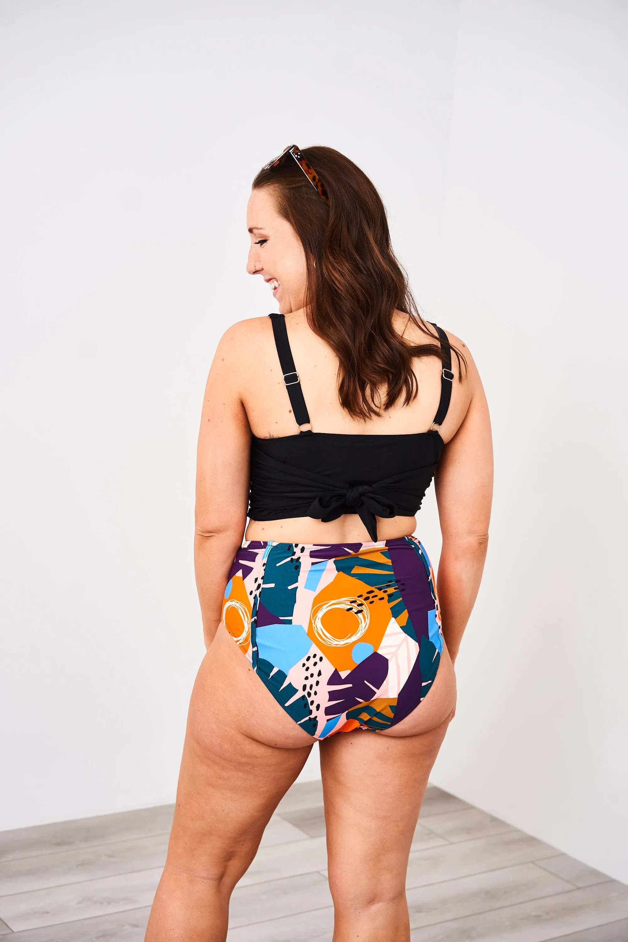 Latched Mama High Waisted Swim Bottoms with Pockets