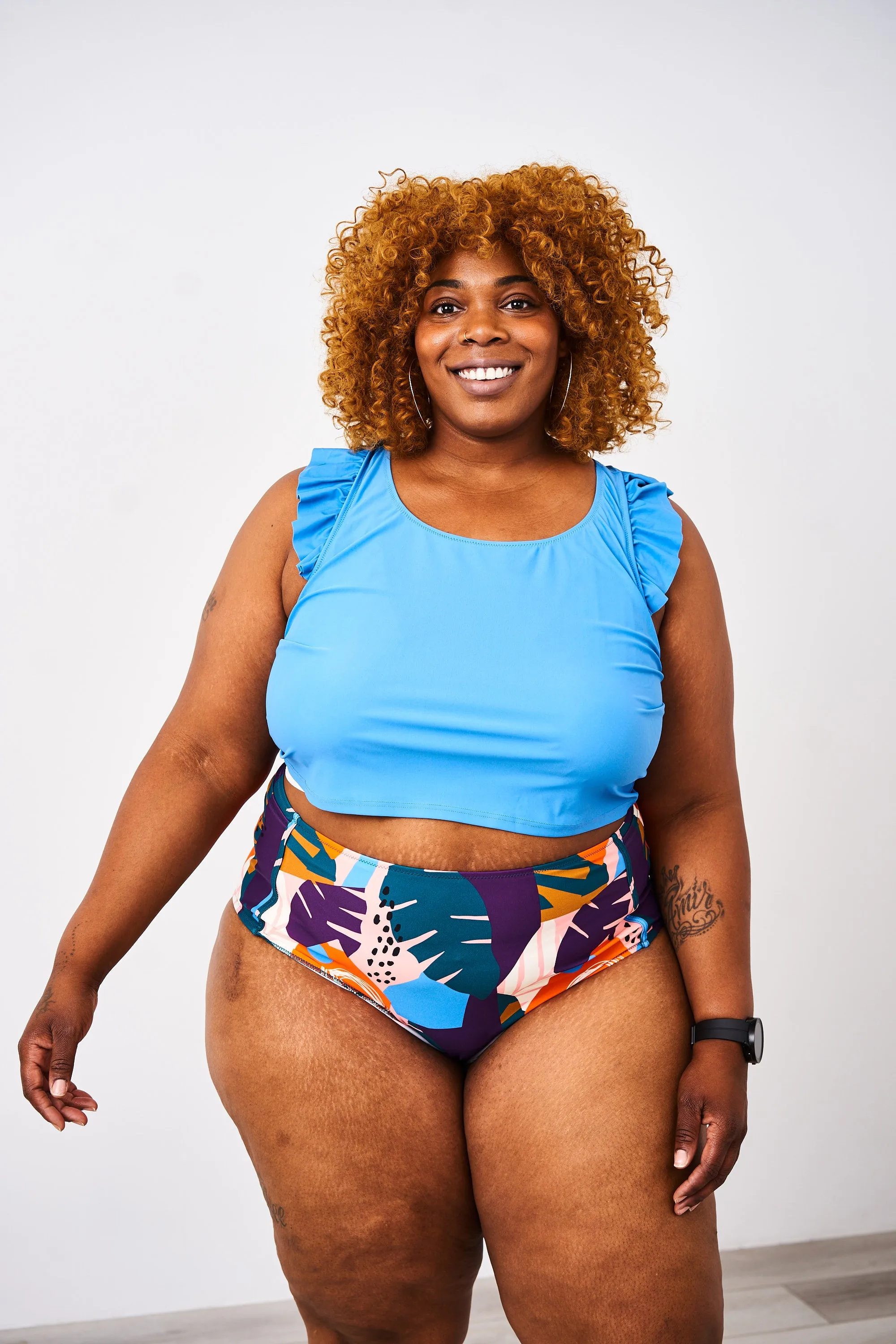 Latched Mama High Waisted Swim Bottoms with Pockets