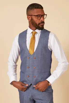 LEE GEORGE - Light Blue Double Breasted Waistcoat