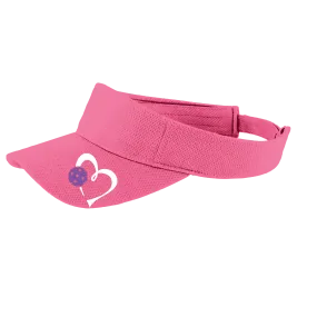 Love Pickleball Heart (Purple) Customizable | Pickleball Visors | Moisture Wicking 100% Polyester