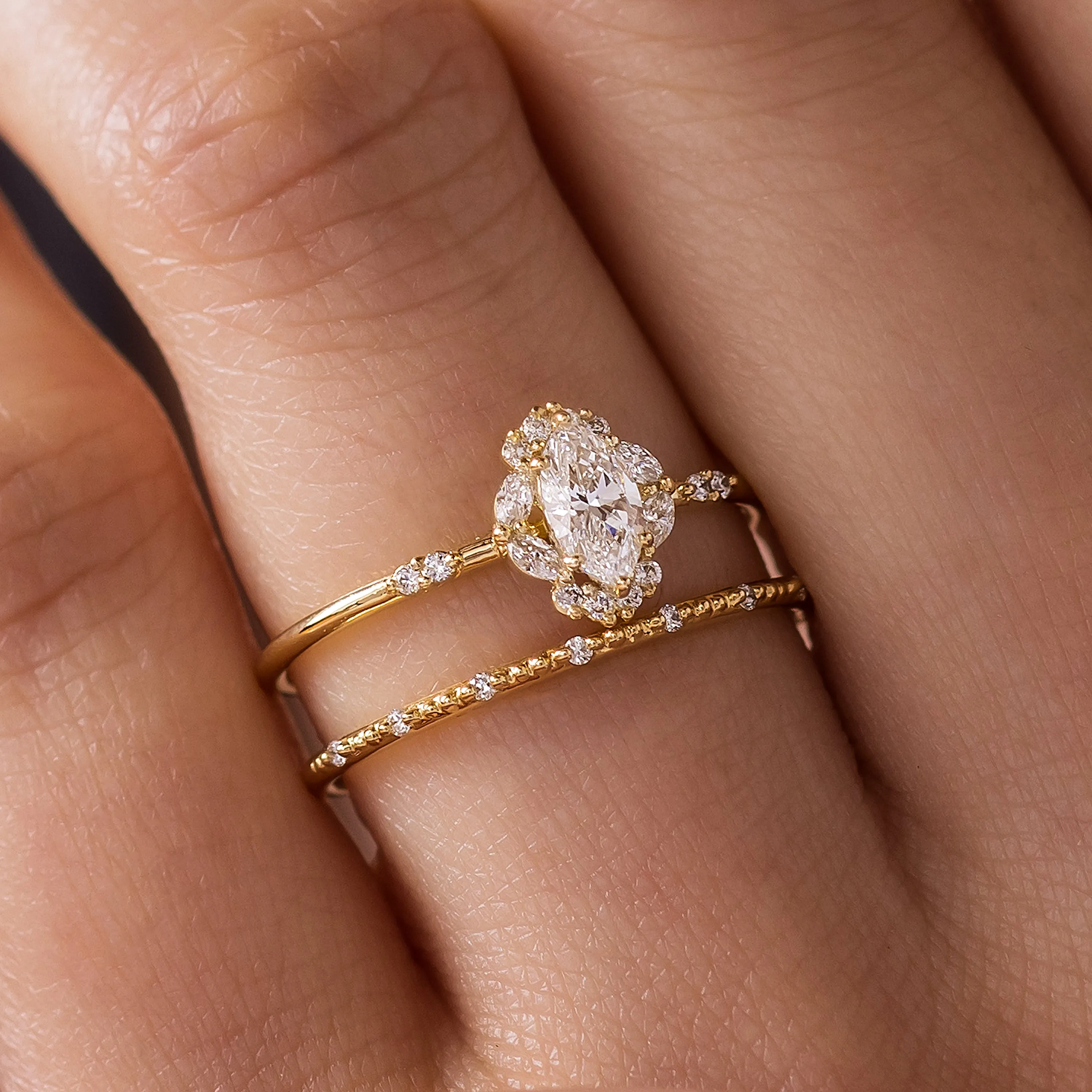 Marquise Halo Diamond Ring