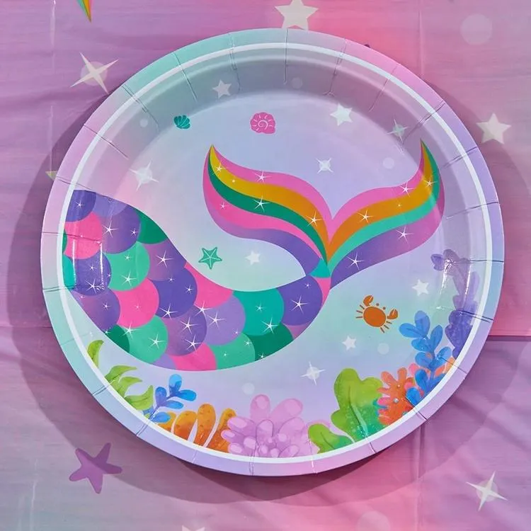 Mermaid Theme Birthday Party Tableware Package (#Type A)