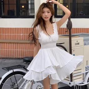 Mia White Ruffle Dress