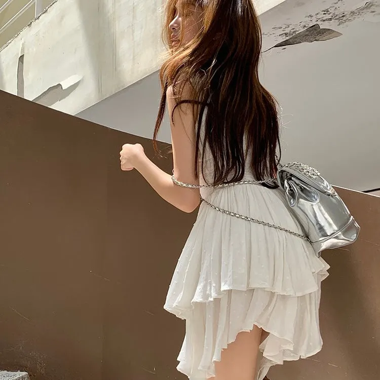 Mia White Ruffle Dress