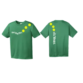 Mine Just Kidding Yours With Pickleballs (Yellow Green White) Customizable | Youth Short Sleeve Athletic Shirt | 100% Polyester