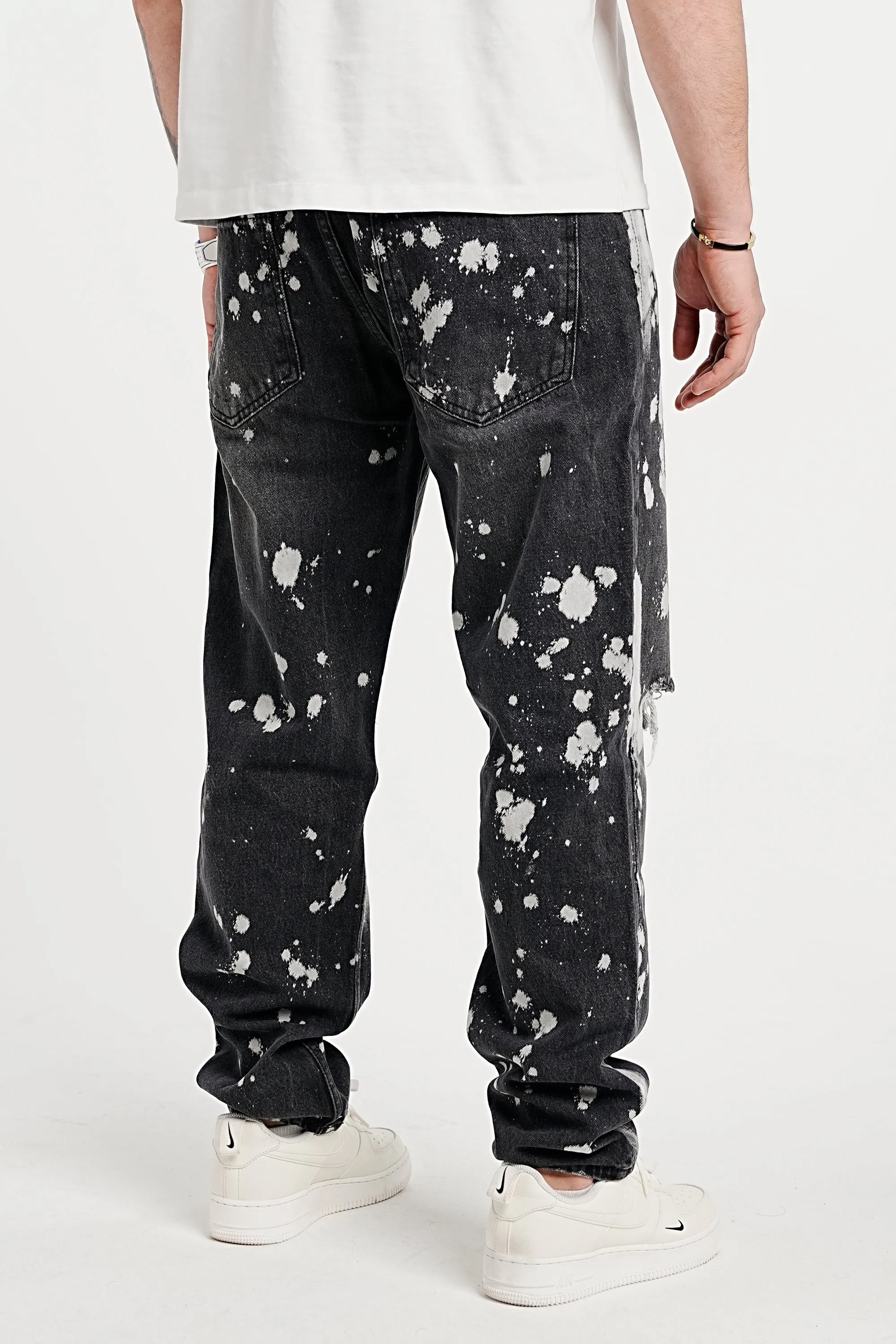 Premium Bleached Destroyed Black Jeans