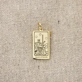 Queen of Swords Tarot - Charm only - Gold