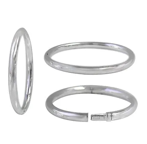 Real silver oval shape baby bangle