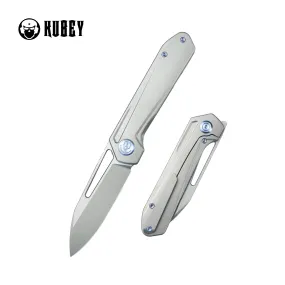 Royal Frame Lock EDC Pocket Knife Front Flipper Gray 6AL4V Titanium Handle 2.99 Sandblast Bohler M390 KB321I