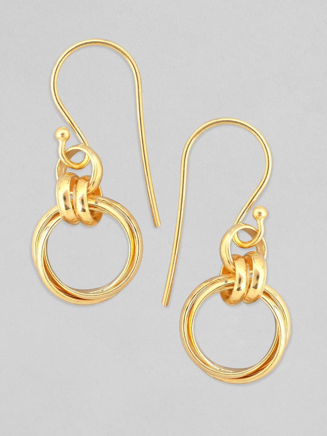 Rubans 925 Silver Embrace The Entangled Drop Earrings. - Gold Plated