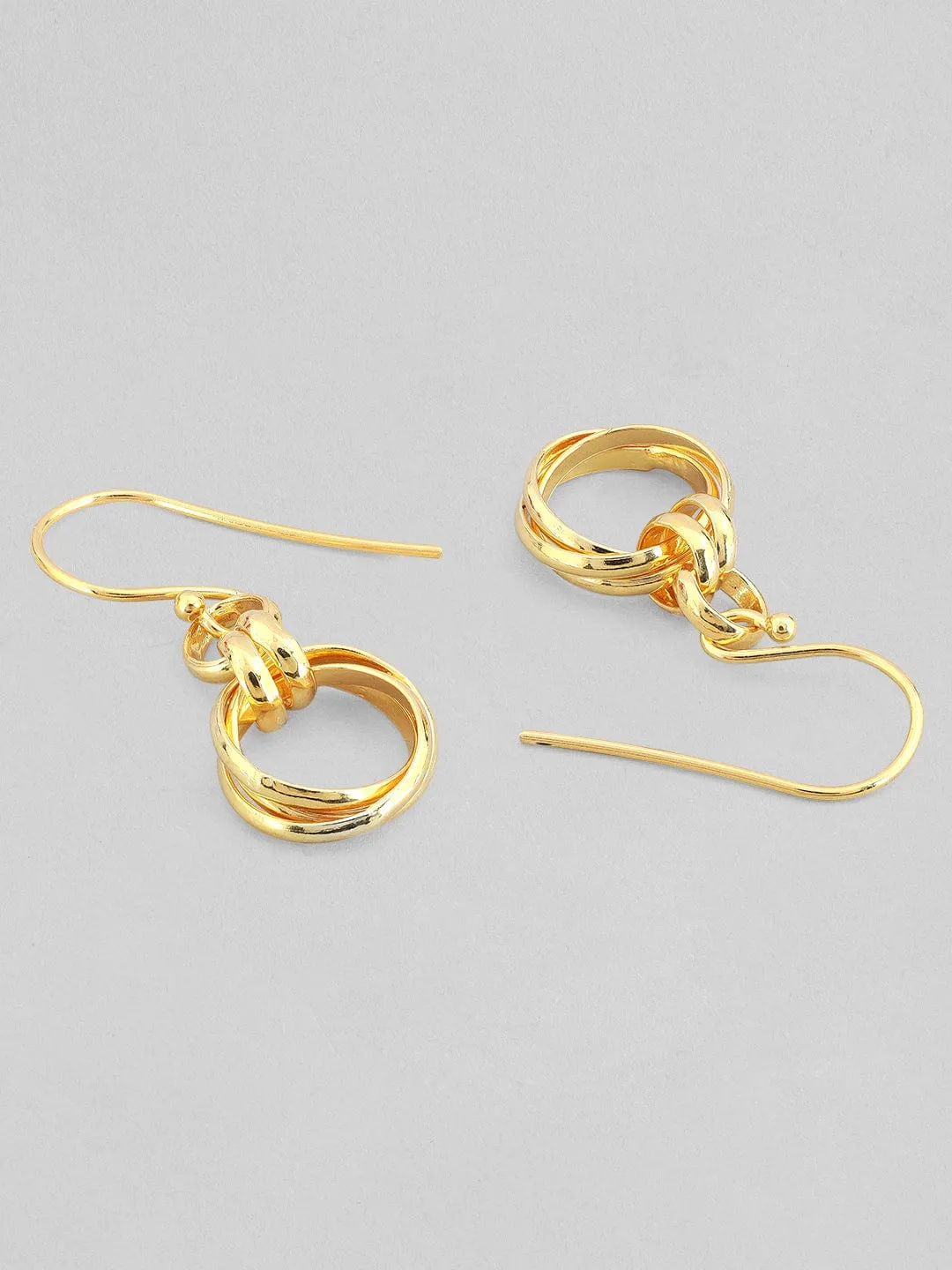 Rubans 925 Silver Embrace The Entangled Drop Earrings. - Gold Plated